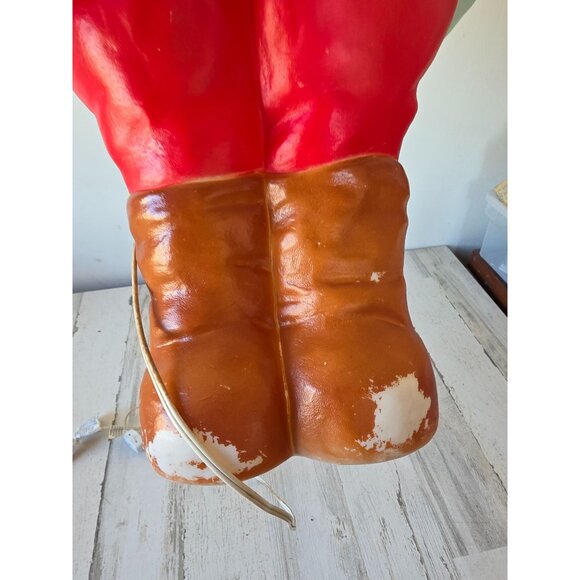 Vintage Union elf blow mold green Santa featherstone gnome mini Xmas products la - Picture 10 of 11